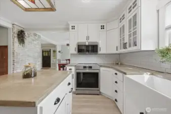 Newer stainless-steel appliances all stay with the home.