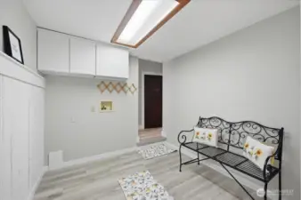 Mudroom adjacent to the carport makes transitioning from the outside to the inside easy.