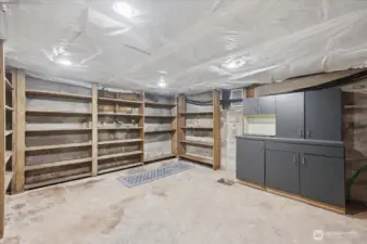 Unfinished basement.