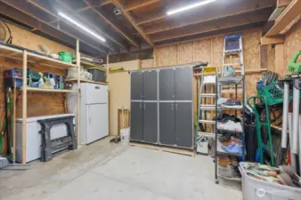 This is suitable for a storage, workspace, or a shop.