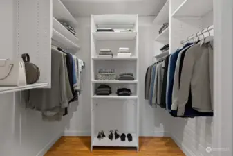 Large walk-in organized closet