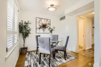 south facing window in dining area