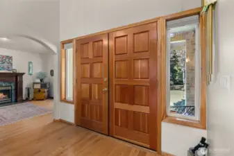 Solid core front doors welcome you into this beautiful home