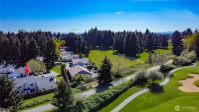 Access to the walking trail along the golf course