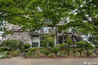 Beautiful building and entrance to the Olympic View Condominiums!