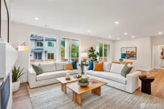 Open floorplan, great for entertaining with large covered deck off nook.