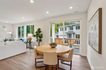Nook off of kitchen with easy access to rear covered patio.