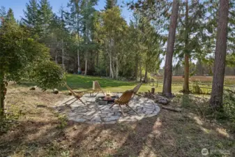 Another view of the fire pit and back yard.