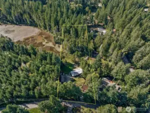 An aerial view of the property