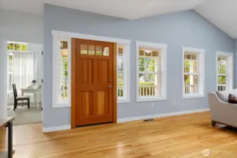 Light filled home Entrance and living room windows