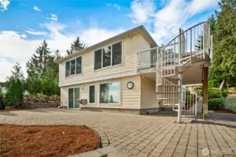 Main home with huge paver patio