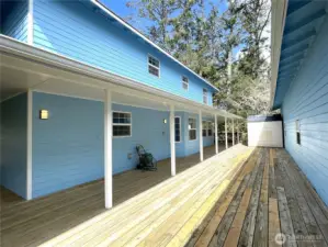 Back covered wrap around porch