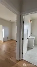 The second bedroom is adjacent to the second bathroom.