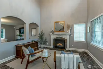 Living Room with Cozy Fireplace