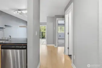 From front door to private patio.