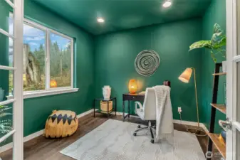 Big office with french doors on main level