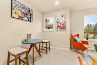 Another view of the upstairs rec room fun space.