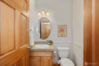 Main floor half bathroom.