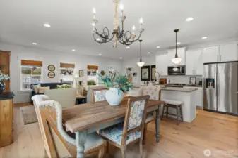 Open dining area perfect for everyday meals and hosting