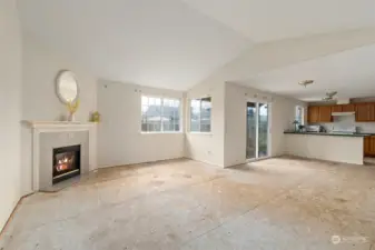 Open concept living, dining and kitchen. What kind of floors and paint do you picture in this space?