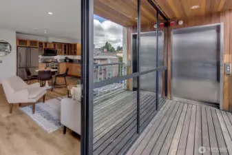 A traction-less elevator serving only 2 units.