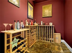 Nice wine room that stays the perfect temp for wine - naturally