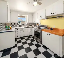 The kitchen comes with a bonus—a garden window that gives you a perfect view of the backyard. Grow some herbs, admire your flowers, or just enjoy the light while you whip up your next meal. Functionality meets charm!
