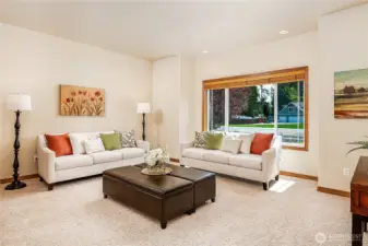 Front Formal Living Room is welcoming and spacious. Perfect for holiday parties!