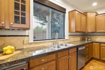 Granite countertops.
