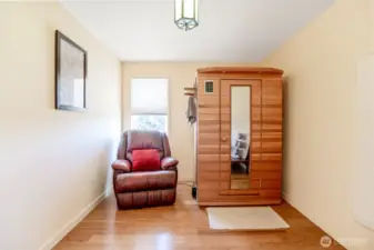 Custom sauna room, complete with Infared Sauna!