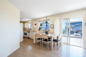 View of Spacious dining area and potential bar for additional stools.