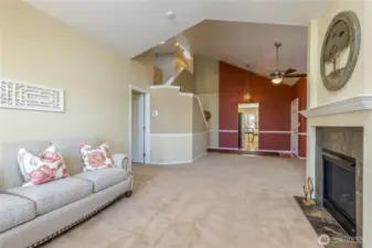 Cozy gas fireplace in the living room