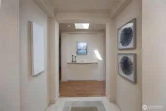 Entry w/custom marble flooring