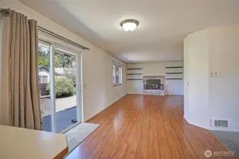 Great wood burning fireplace in family room heats most of the house on those cool days.