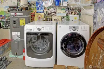 Laundry in garage.  Nice washer and dryer stay with the house.