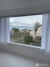 Apt B - Large picture window with spectacular Puget Sound views.
