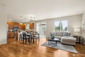 Take the party outdoors to the covered patio & fully fenced yard for barbecuing and play!