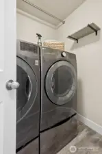 The washer & dryer STAY! . . . And they're located upstairs where the bedrooms are!