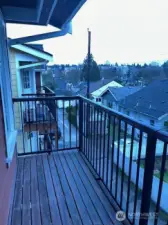 The main bedroom balcony with territorial view