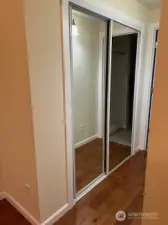 The main bedroom closet area.