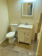 The main bedroom has a very large bathroom.