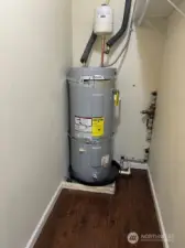 Hot water tank at the ground level