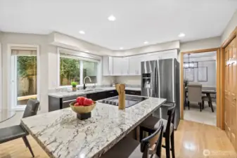 Ample cabinetry.  Stainless steel appliances & major appliances included.