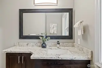 Remodeled main floor powder room.