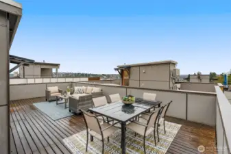 Roof top deck to enjoy long summer evenings
