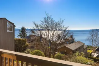 Amazing views from private bedroom deck of Lake Washington, Mt Rainier, Bellevue & Seattle Skylines