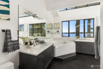 5-piece primary bathroom with amazing views and heated floors