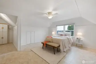 Large bedroom on second floor with walk in closet