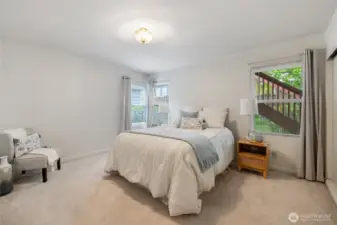 Master bedroom on main floor with double closets
