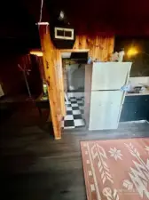 small kitchen in basement